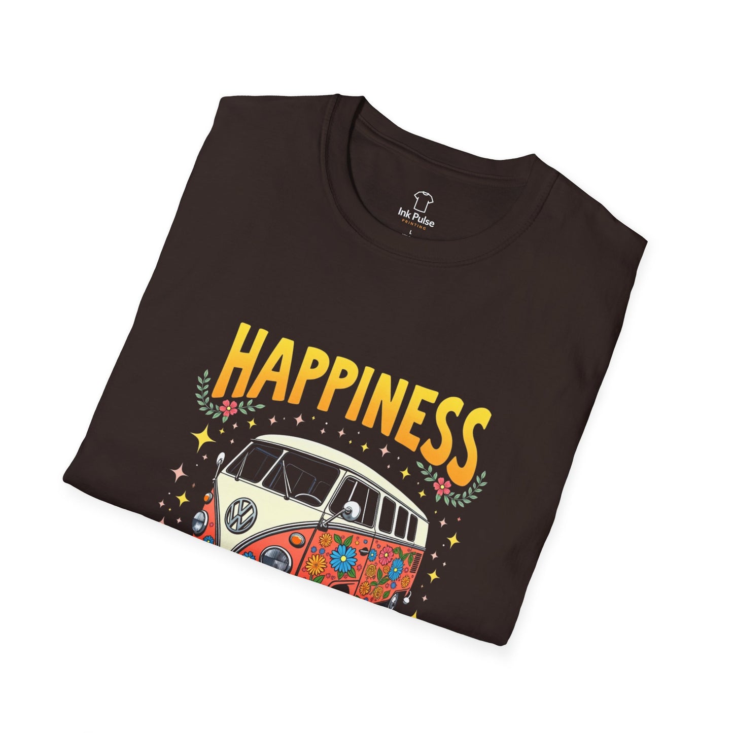 Ink Pulse Print - Vintage Hippie Tee - "Happiness is Not Working" (Produced in Australia)
