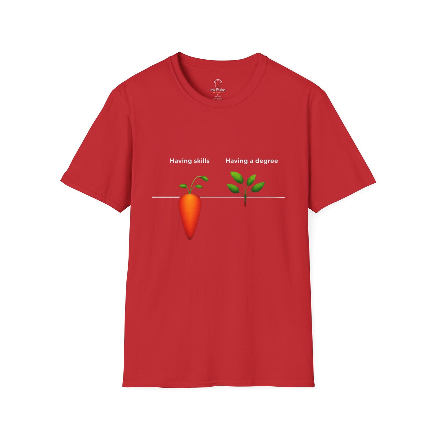 Ink Pulse Print - Skills vs Degree T-Shirt. (Produced in Australia)