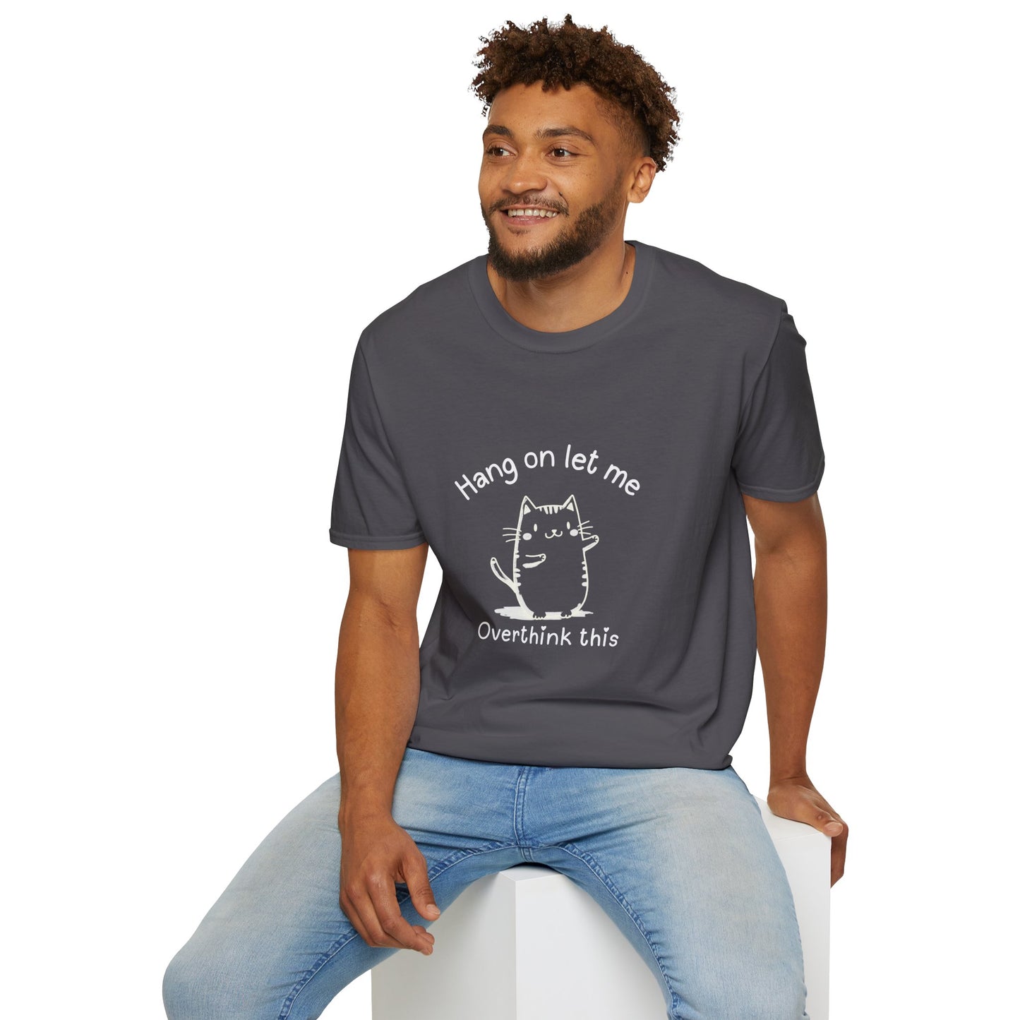 Ink Pulse Print - Overthink This Unisex Softstyle T-Shirt, Funny Graphic Tee.