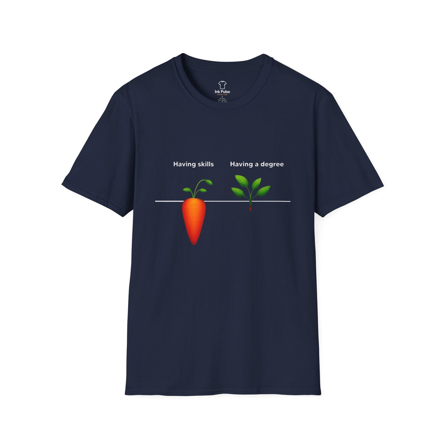 Ink Pulse Print - Skills vs Degree T-Shirt. (Produced in Australia)
