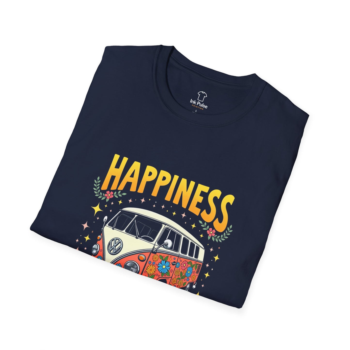 Ink Pulse Print - Vintage Hippie Tee - "Happiness is Not Working" (Produced in Australia)