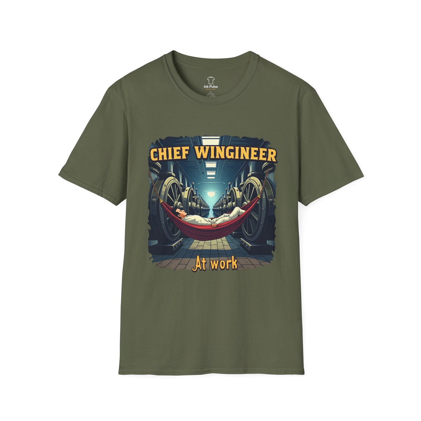 Ink Pulse Print - Chief Wingineer at Work Unisex T-Shirt. (Produced in Australia)
