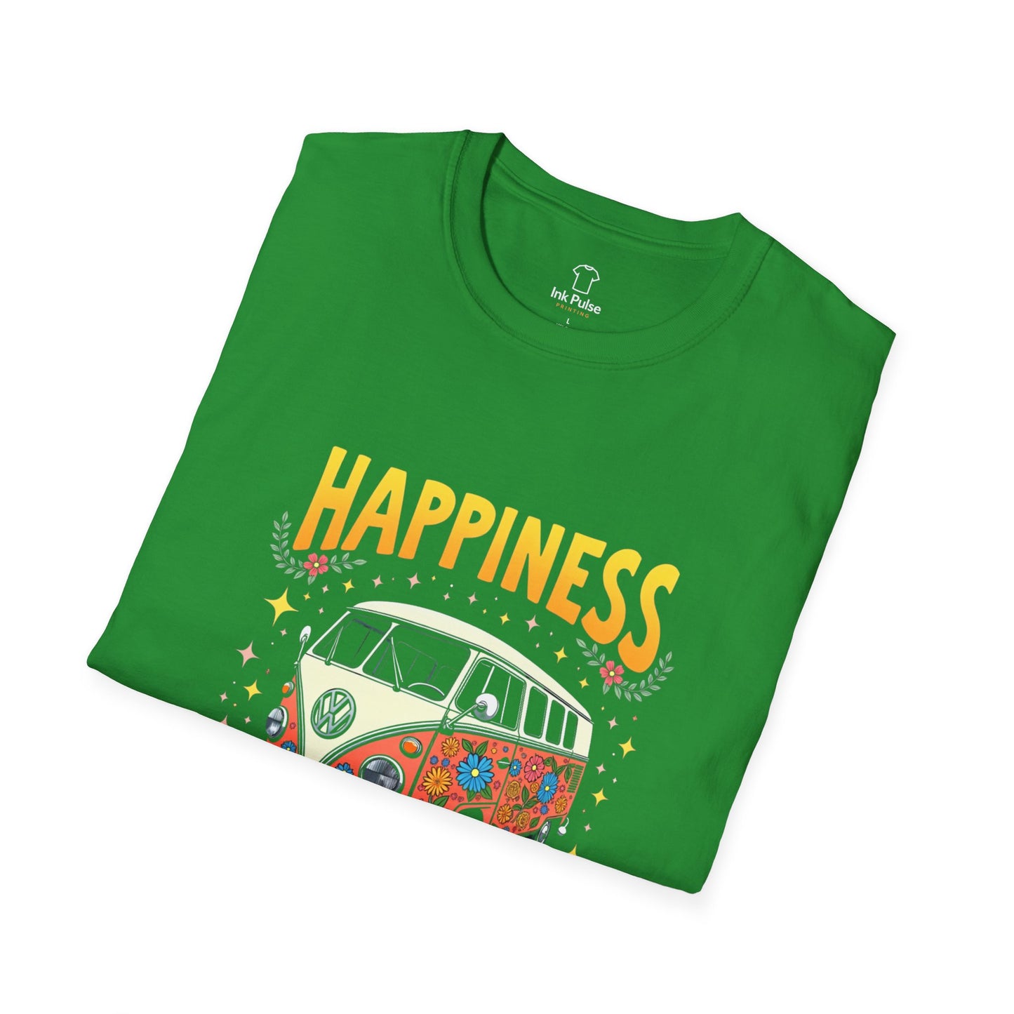 Ink Pulse Print - Vintage Hippie Tee - "Happiness is Not Working" (Produced in Australia)