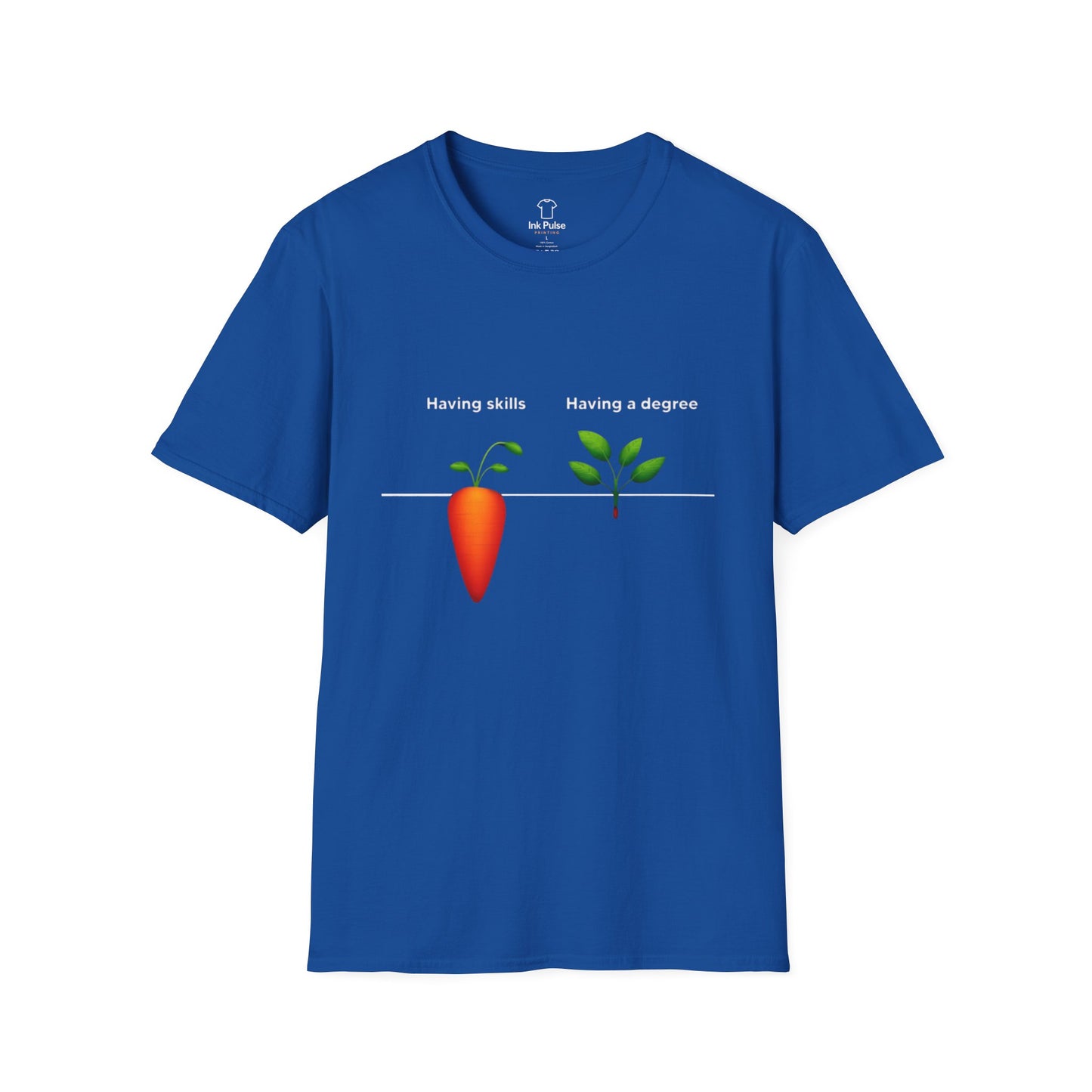 Ink Pulse Print - Skills vs Degree T-Shirt. (Produced in Australia)