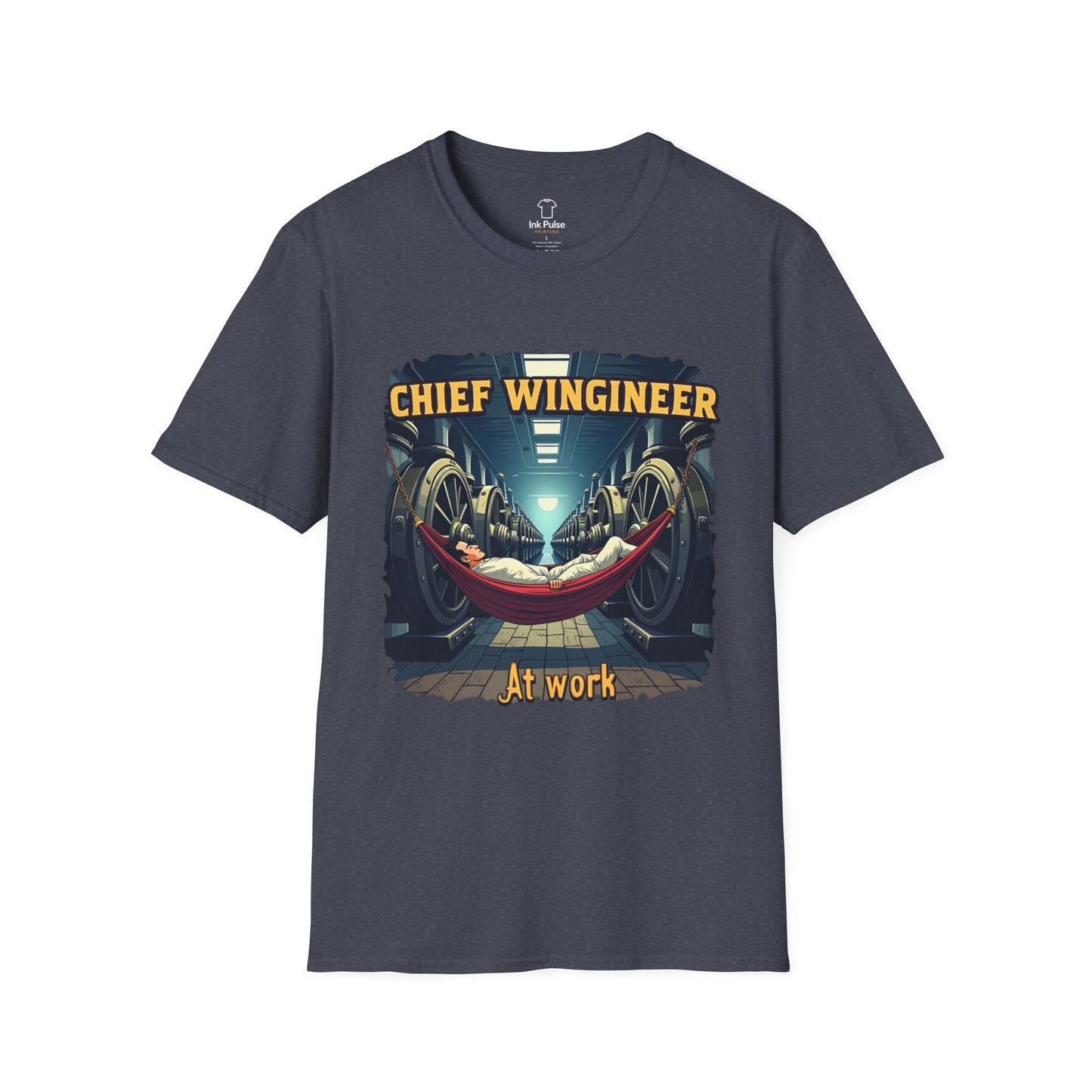 Ink Pulse Print - Chief Wingineer at Work Unisex T-Shirt. (Produced in Australia)