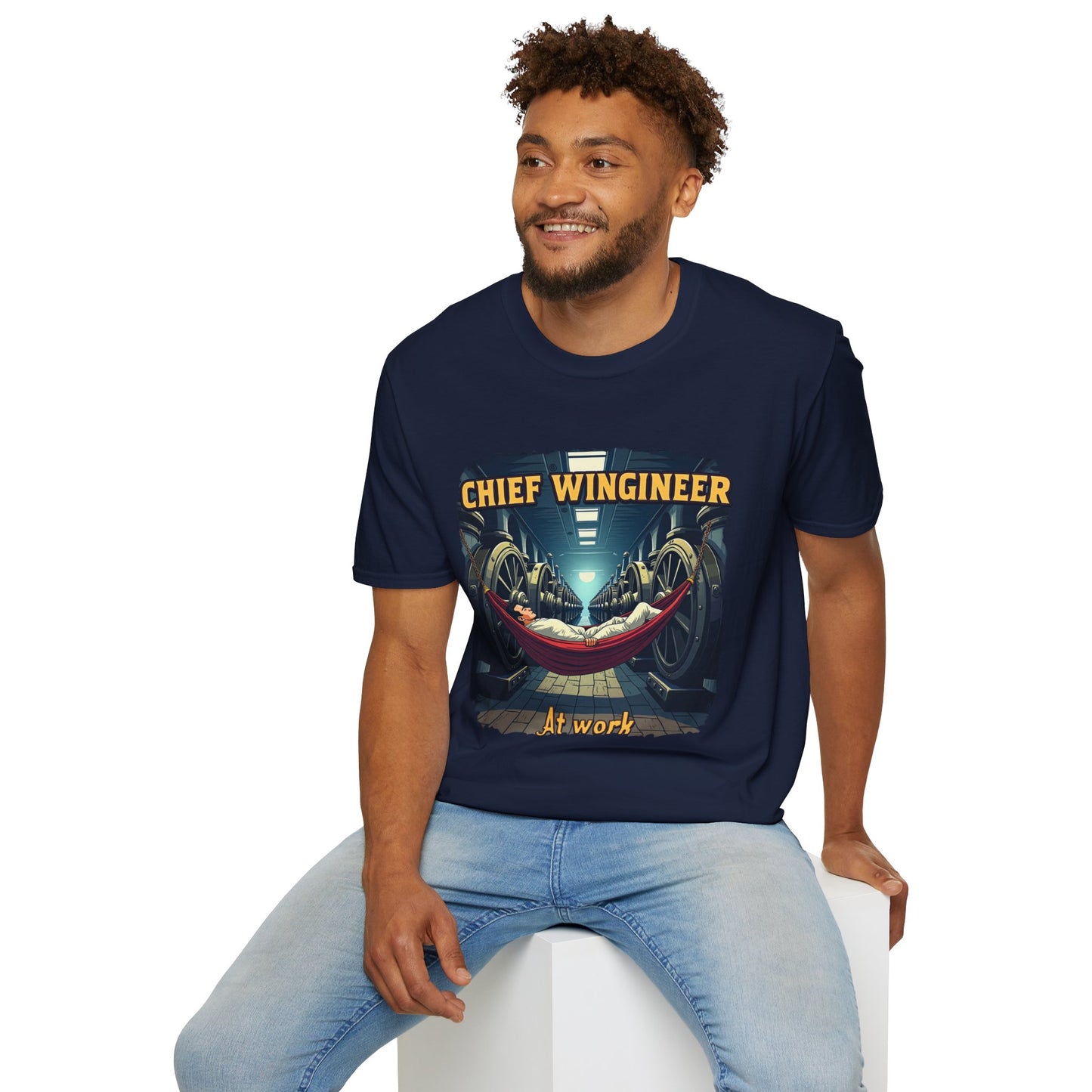 Ink Pulse Print - Chief Wingineer at Work Unisex T-Shirt. (Produced in Australia)