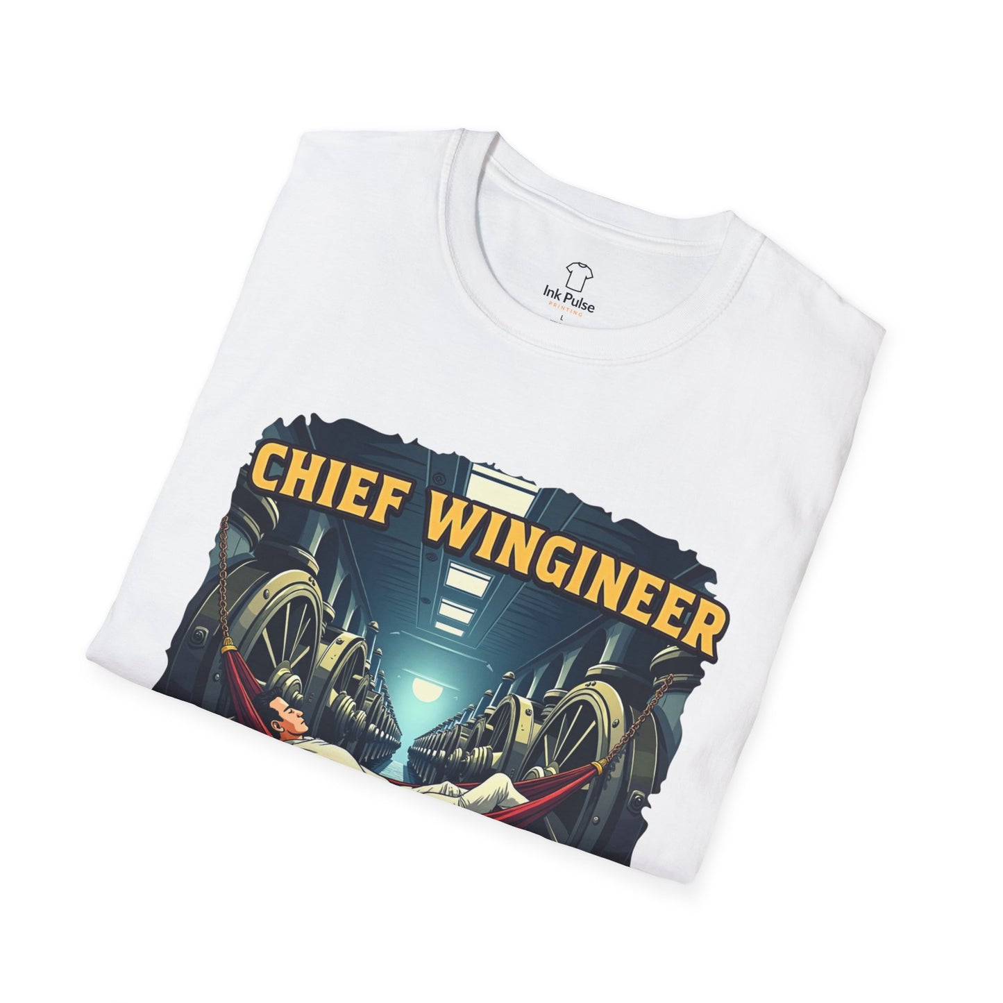 Ink Pulse Print - Chief Wingineer at Work Unisex T-Shirt. (Produced in Australia)