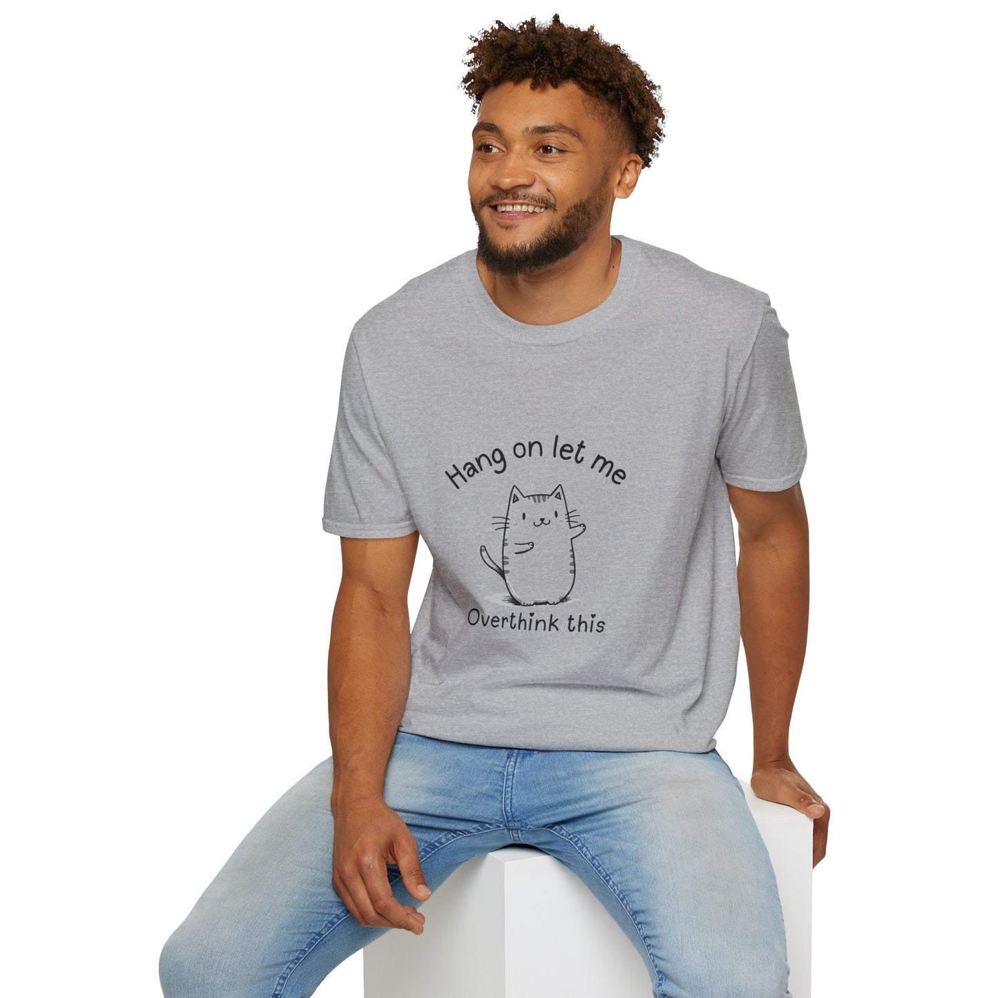 Ink Pulse Print - Overthink This Unisex Softstyle T-Shirt, Funny Graphic Tee.