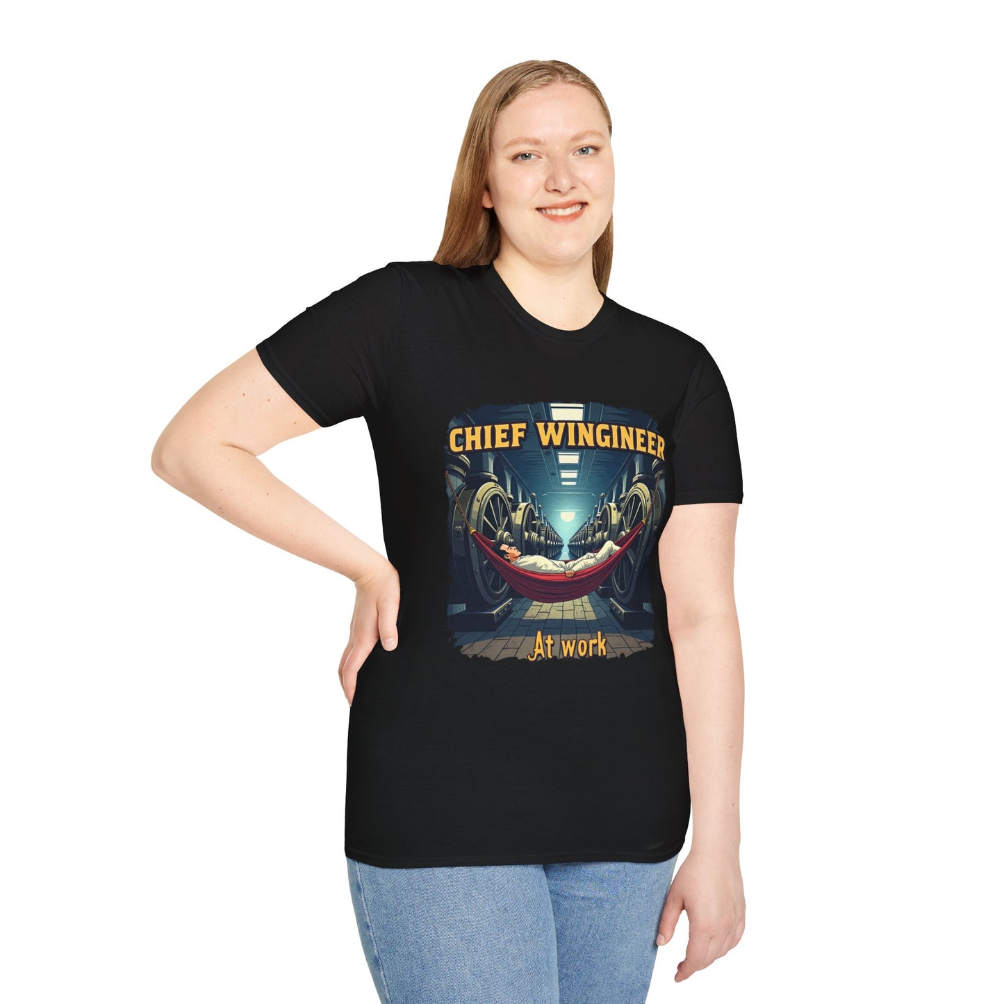 Ink Pulse Print - Chief Wingineer at Work Unisex T-Shirt. (Produced in Australia)