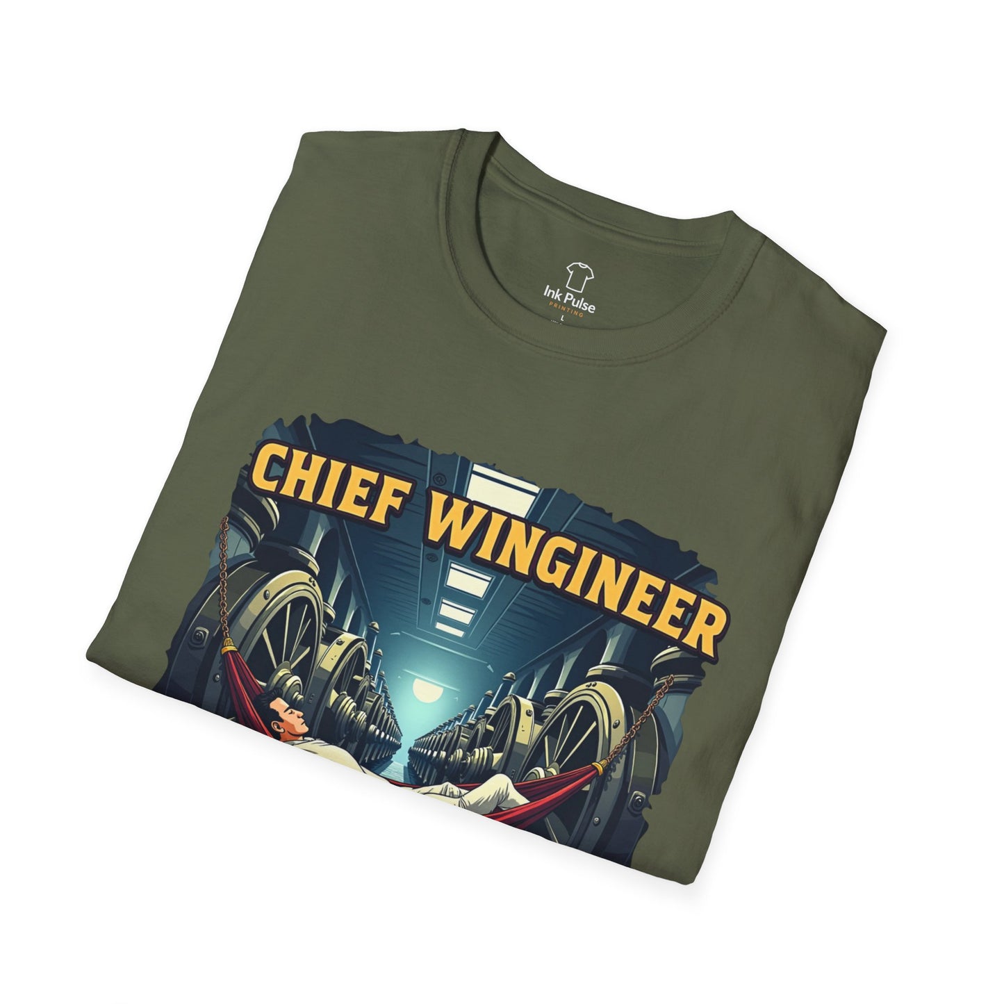 Ink Pulse Print - Chief Wingineer at Work Unisex T-Shirt. (Produced in Australia)
