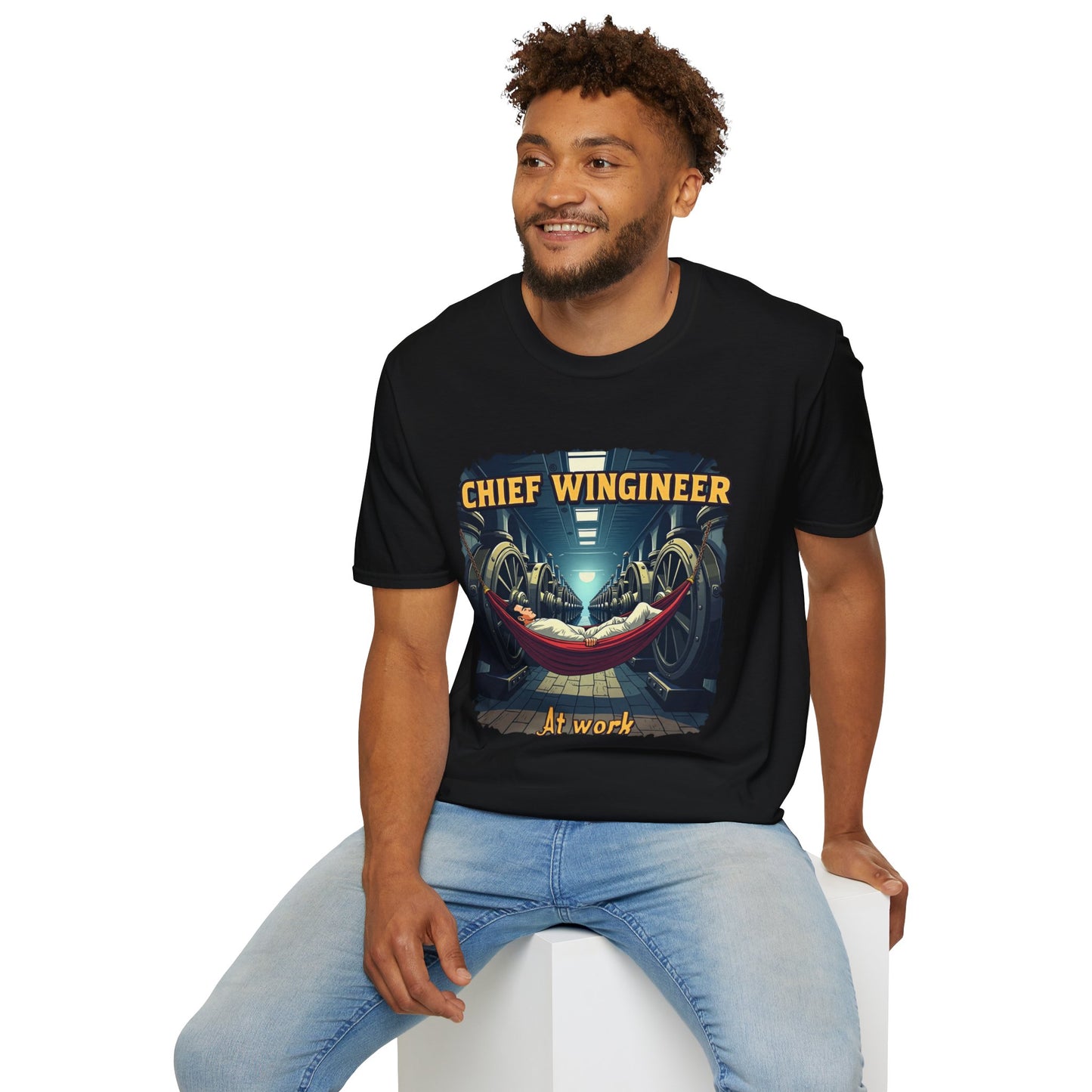 Ink Pulse Print - Chief Wingineer at Work Unisex T-Shirt. (Produced in Australia)