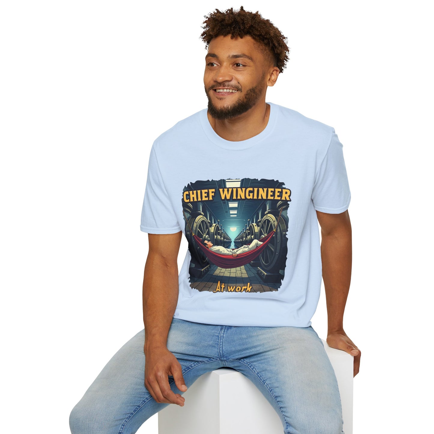 Ink Pulse Print - Chief Wingineer at Work Unisex T-Shirt. (Produced in Australia)