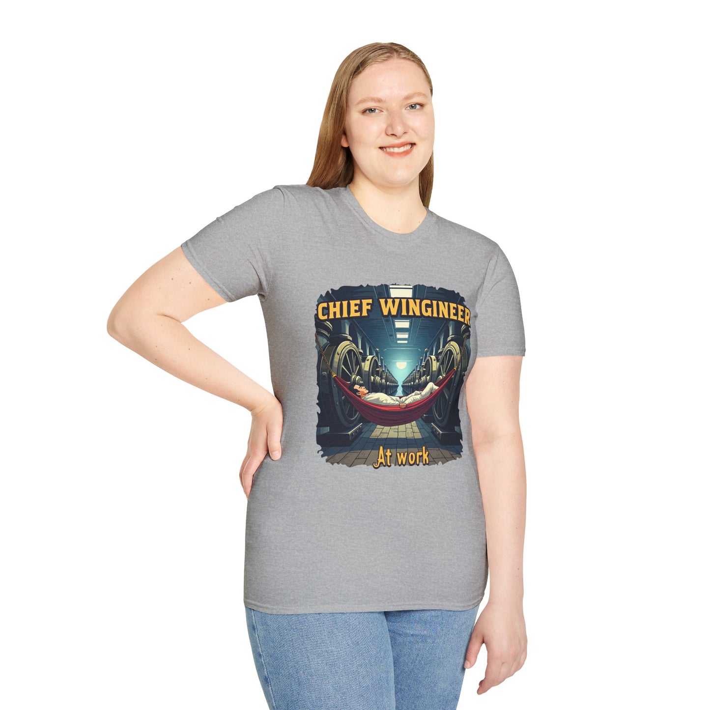 Ink Pulse Print - Chief Wingineer at Work Unisex T-Shirt. (Produced in Australia)