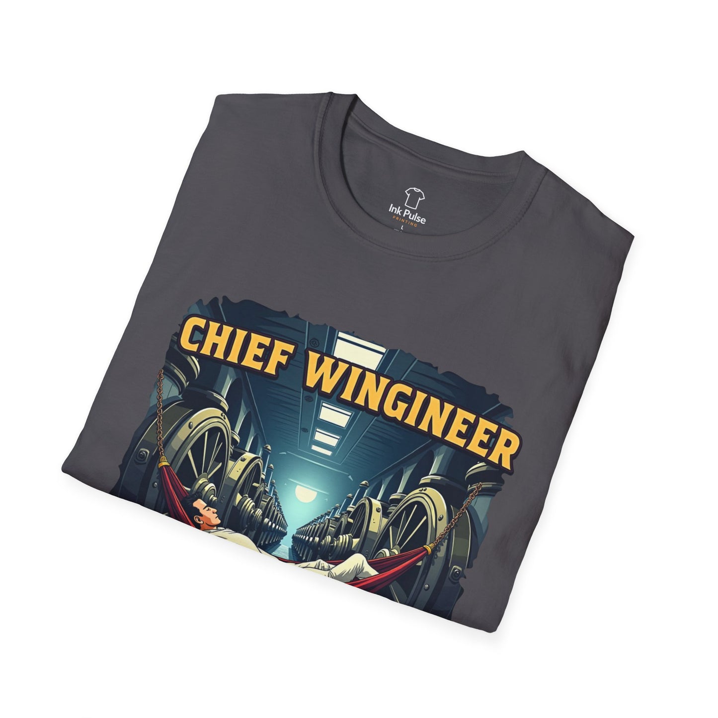 Ink Pulse Print - Chief Wingineer at Work Unisex T-Shirt. (Produced in Australia)