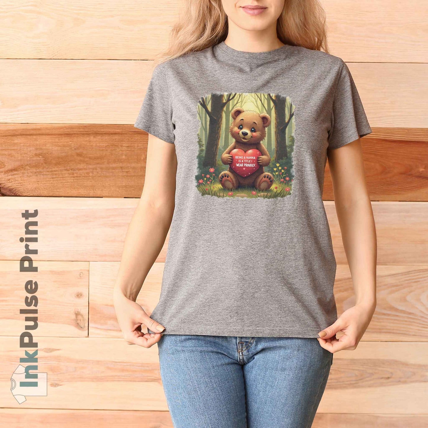 Ink Pulse Print - Cute Nanna Bear Shirt. (Produced in Australia)