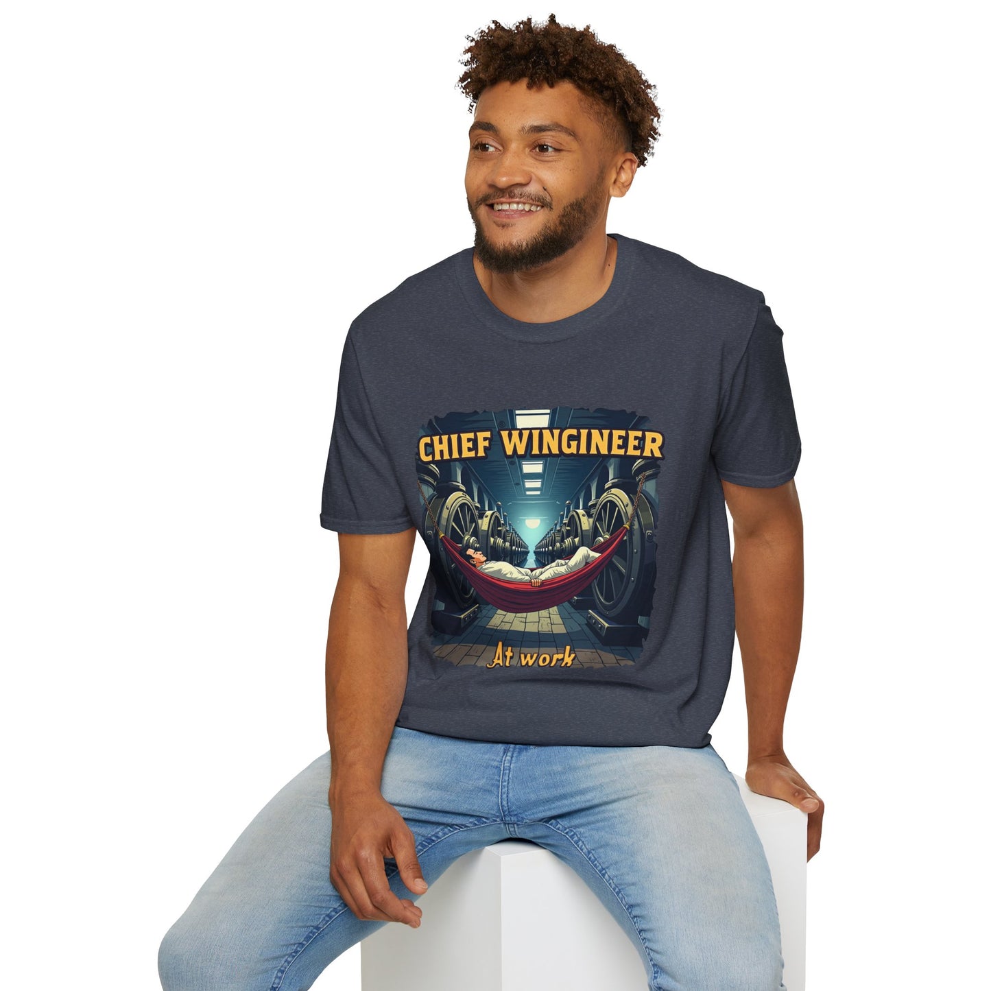 Ink Pulse Print - Chief Wingineer at Work Unisex T-Shirt. (Produced in Australia)