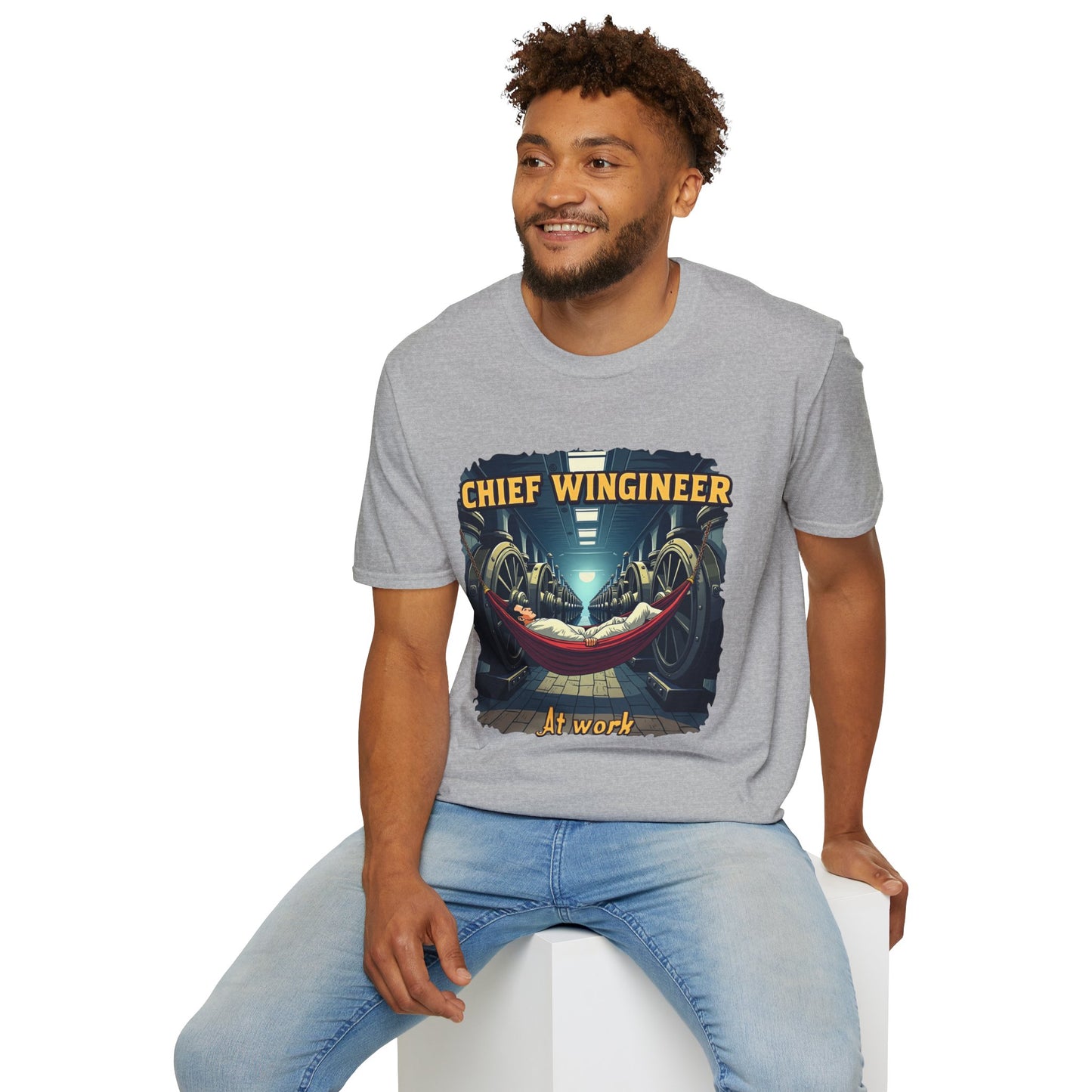 Ink Pulse Print - Chief Wingineer at Work Unisex T-Shirt. (Produced in Australia)