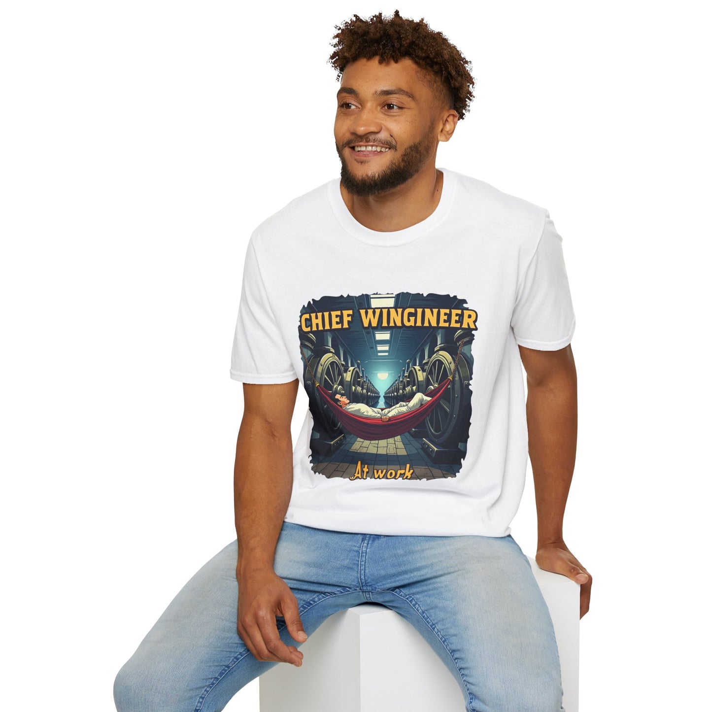 Ink Pulse Print - Chief Wingineer at Work Unisex T-Shirt. (Produced in Australia)