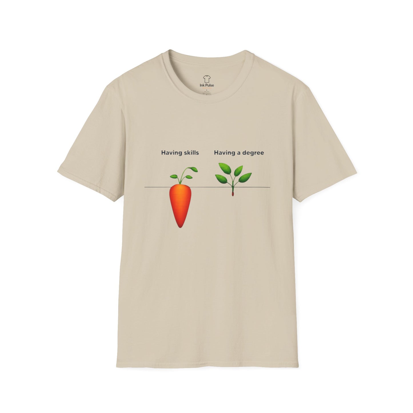 Ink Pulse Print - Skills vs Degree T-Shirt. (Produced in Australia)