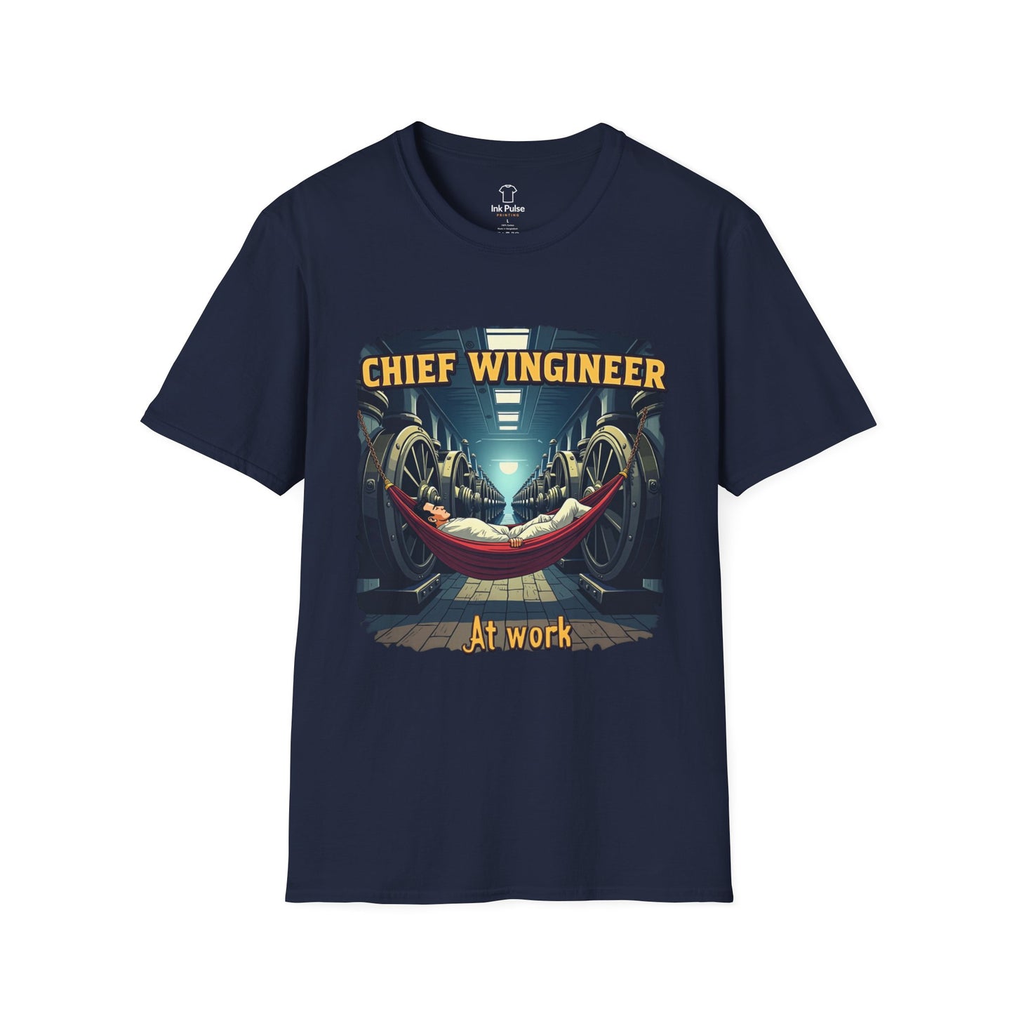 Ink Pulse Print - Chief Wingineer at Work Unisex T-Shirt. (Produced in Australia)