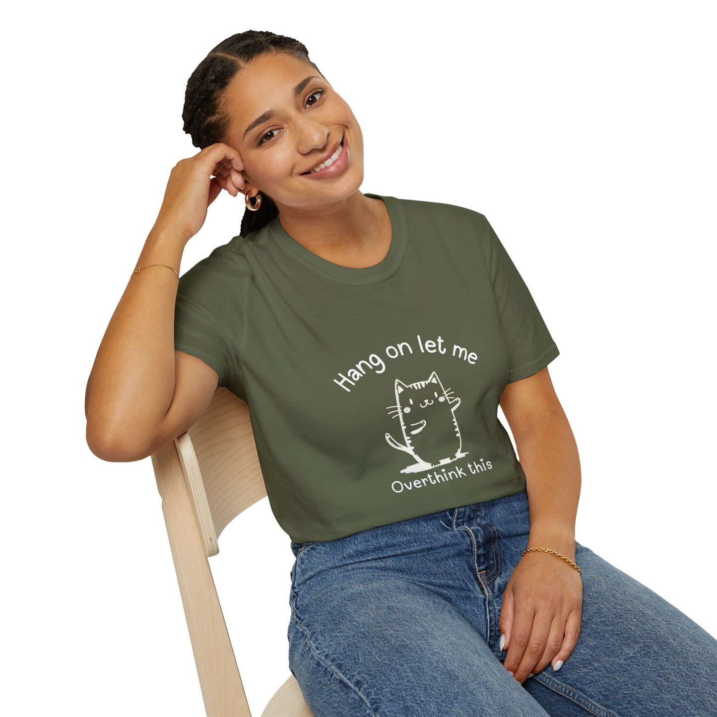 Ink Pulse Print - Overthink This Unisex Softstyle T-Shirt, Funny Graphic Tee.