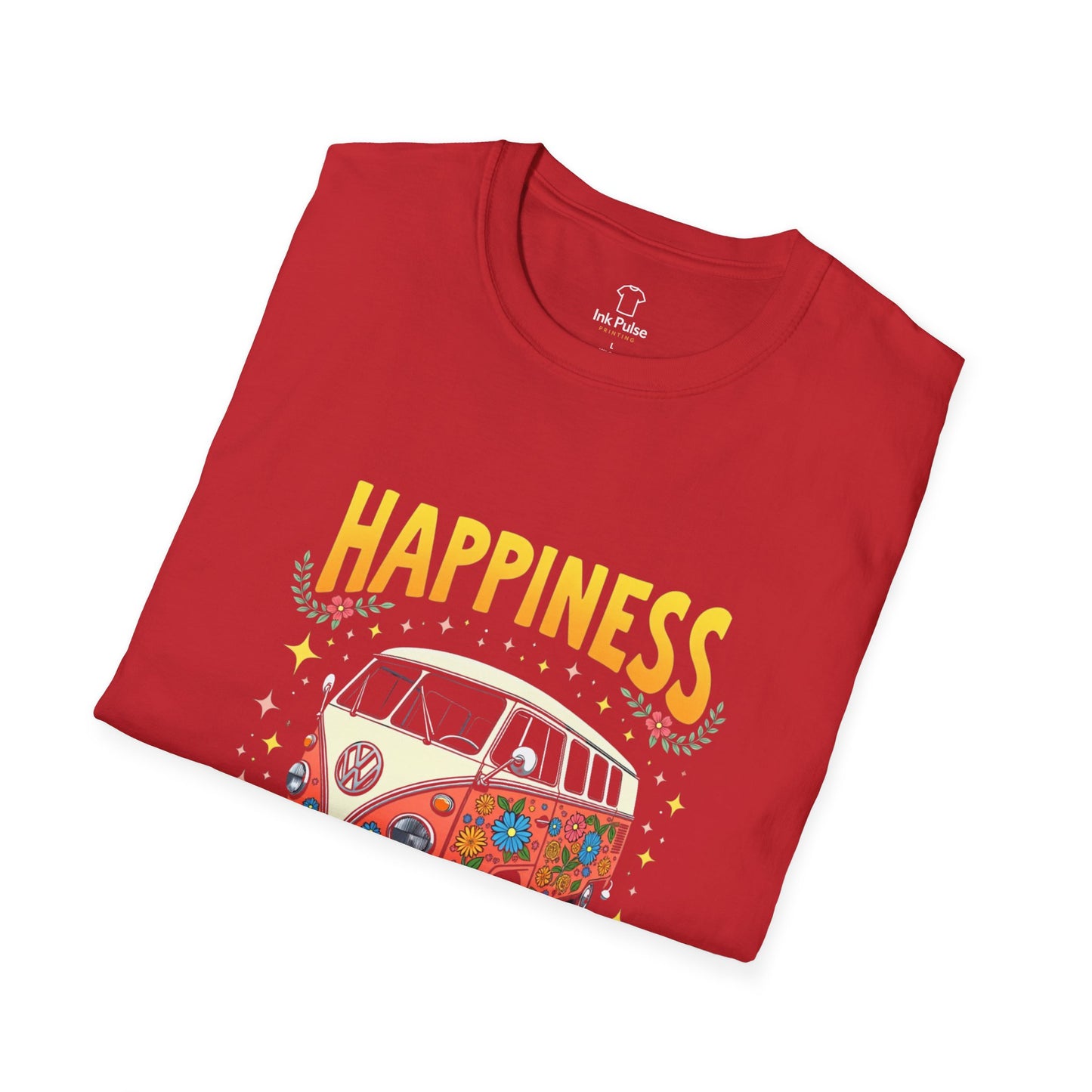 Ink Pulse Print - Vintage Hippie Tee - "Happiness is Not Working" (Produced in Australia)