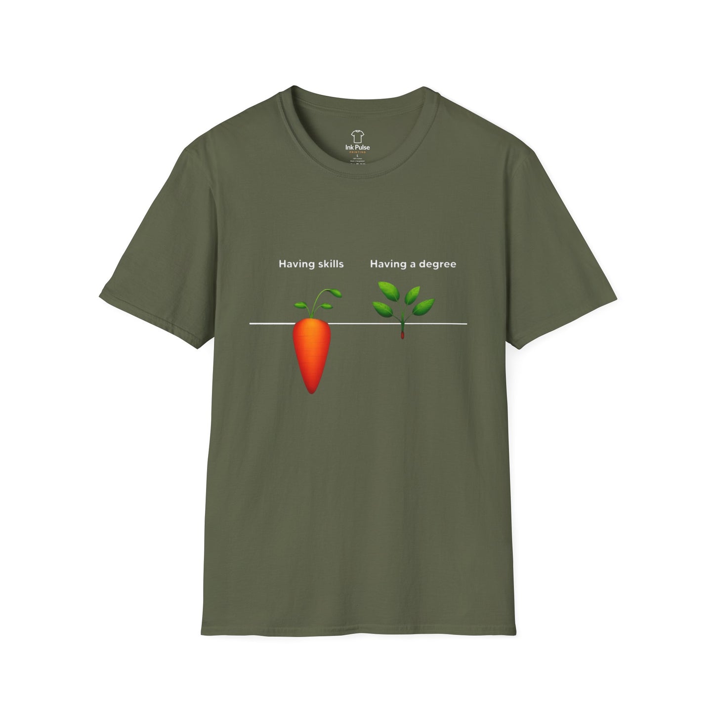 Ink Pulse Print - Skills vs Degree T-Shirt. (Produced in Australia)