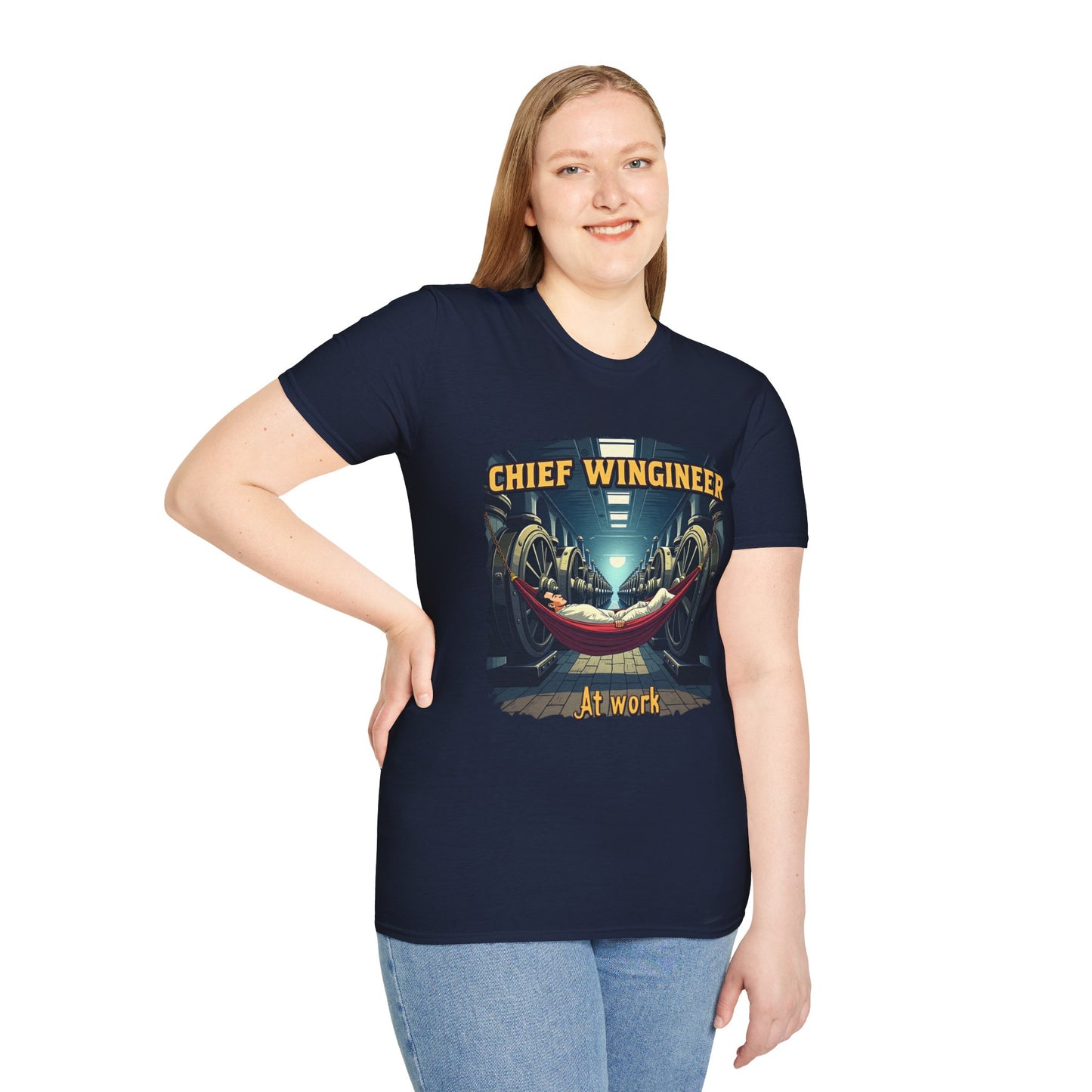 Ink Pulse Print - Chief Wingineer at Work Unisex T-Shirt. (Produced in Australia)