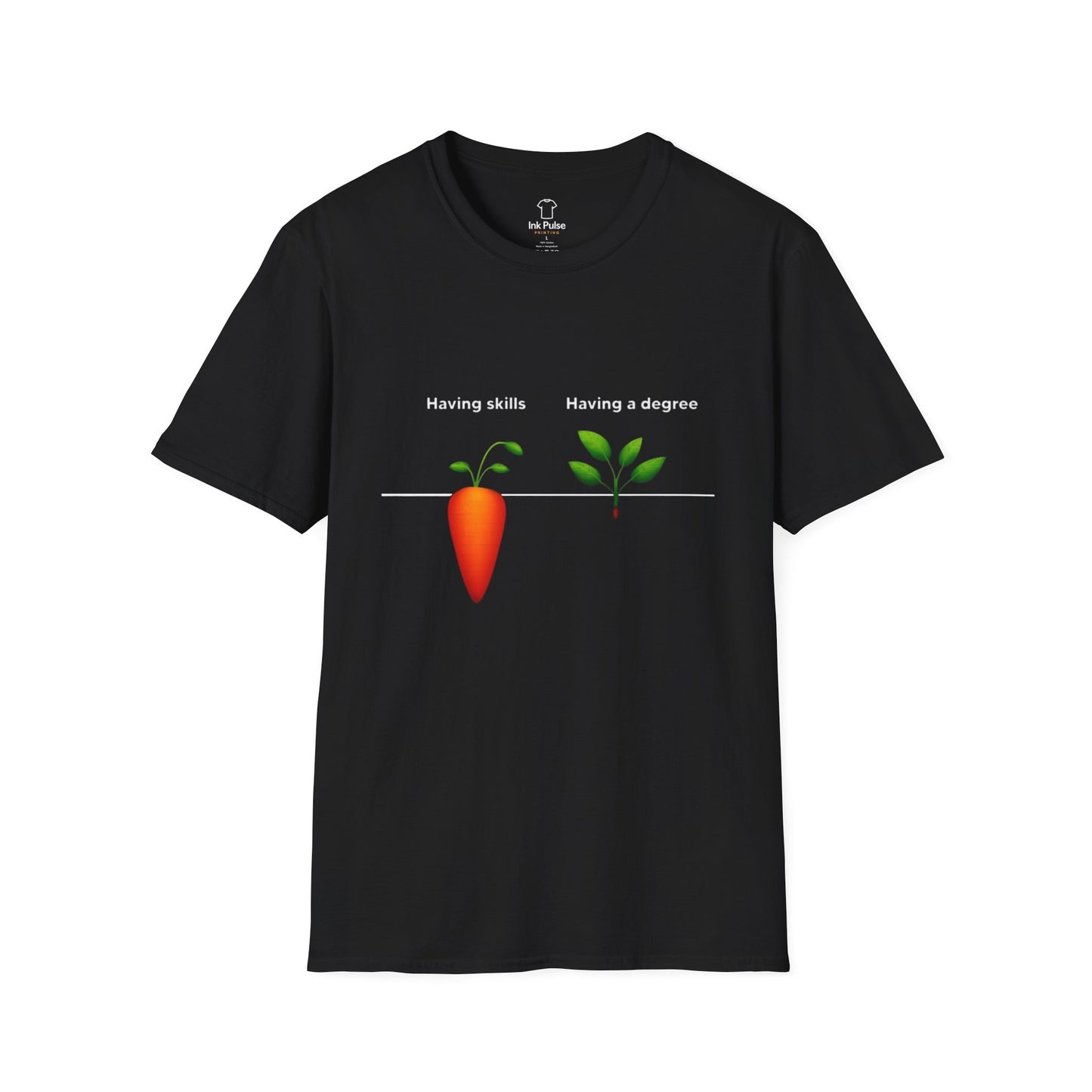 Ink Pulse Print - Skills vs Degree T-Shirt. (Produced in Australia)
