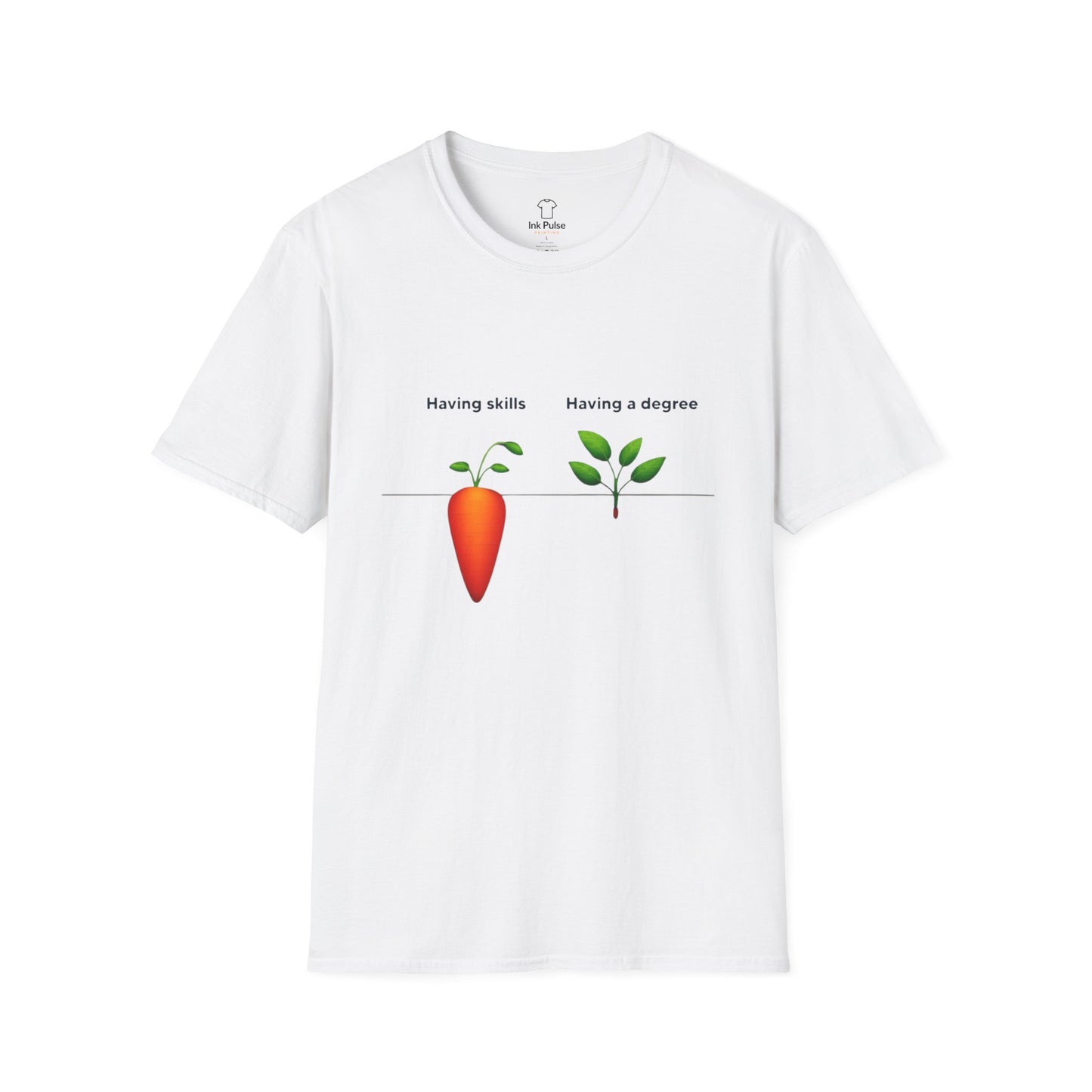 Ink Pulse Print - Skills vs Degree T-Shirt. (Produced in Australia)