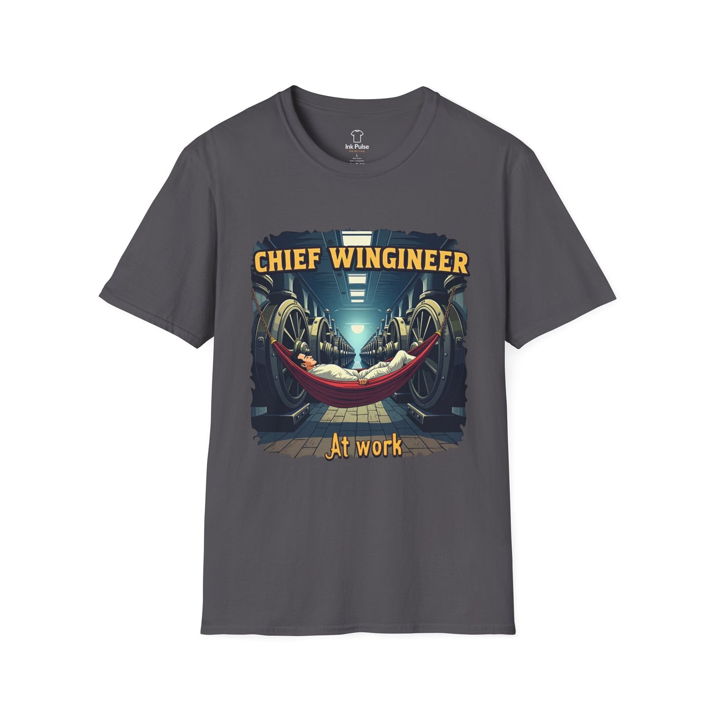 Ink Pulse Print - Chief Wingineer at Work Unisex T-Shirt. (Produced in Australia)