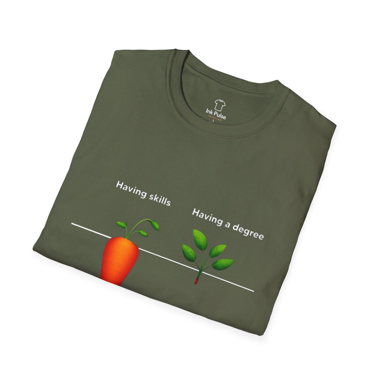 Ink Pulse Print - Skills vs Degree T-Shirt. (Produced in Australia)