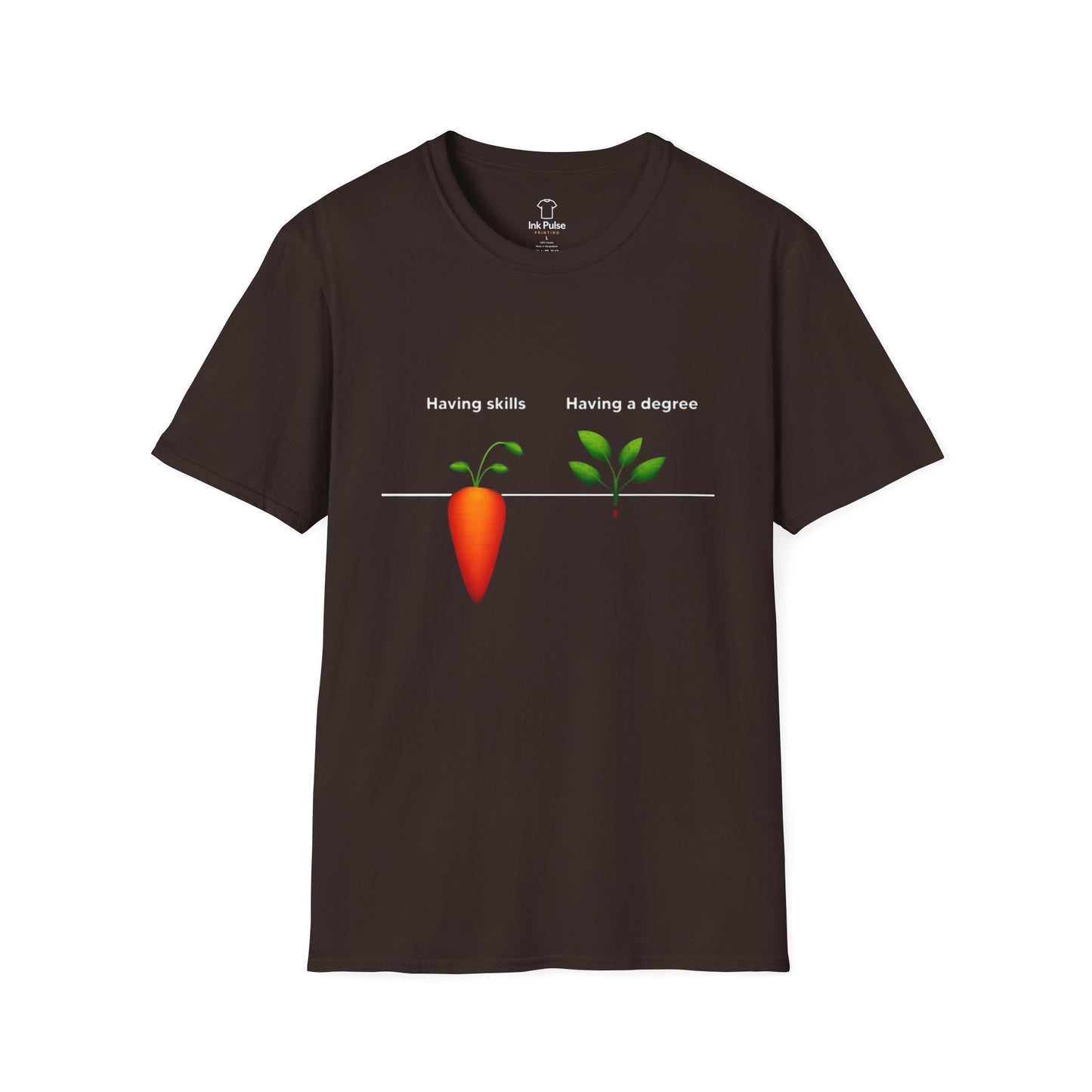 Ink Pulse Print - Skills vs Degree T-Shirt. (Produced in Australia)