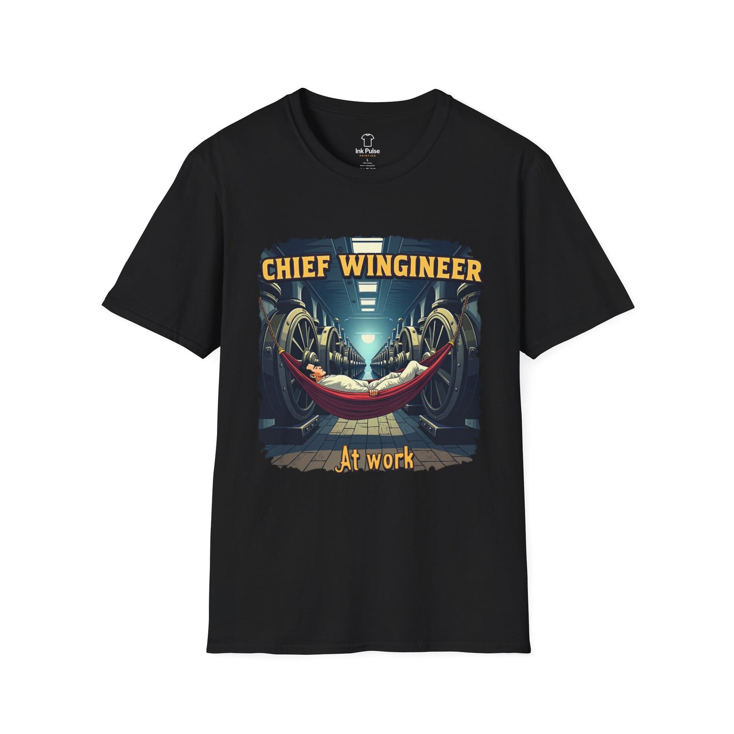 Ink Pulse Print - Chief Wingineer at Work Unisex T-Shirt. (Produced in Australia)