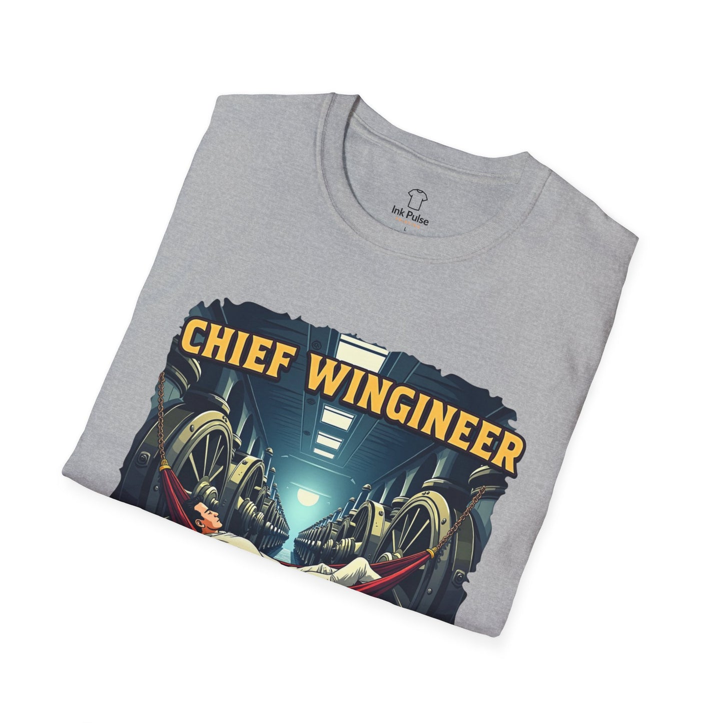 Ink Pulse Print - Chief Wingineer at Work Unisex T-Shirt. (Produced in Australia)