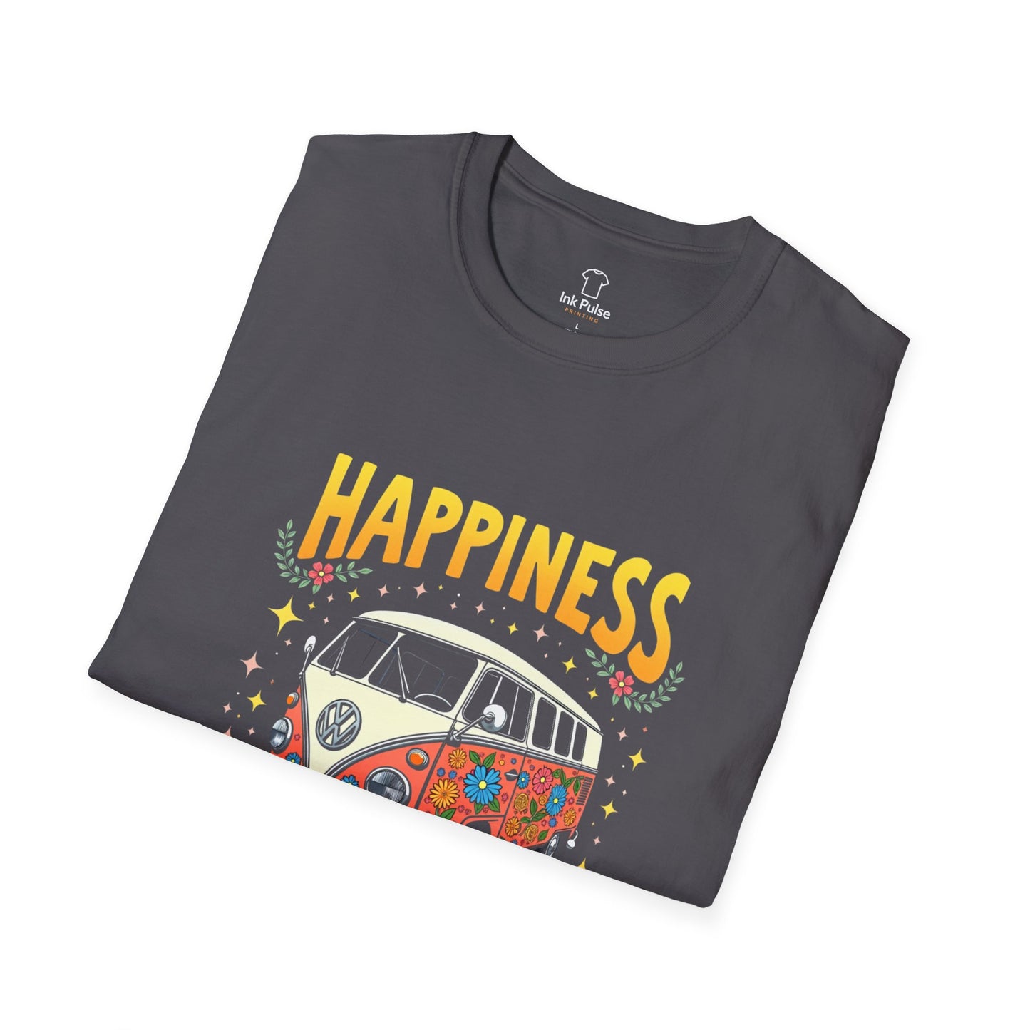 Ink Pulse Print - Vintage Hippie Tee - "Happiness is Not Working" (Produced in Australia)