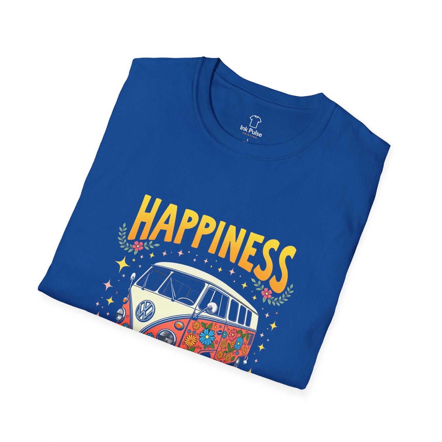 Ink Pulse Print - Vintage Hippie Tee - "Happiness is Not Working" (Produced in Australia)
