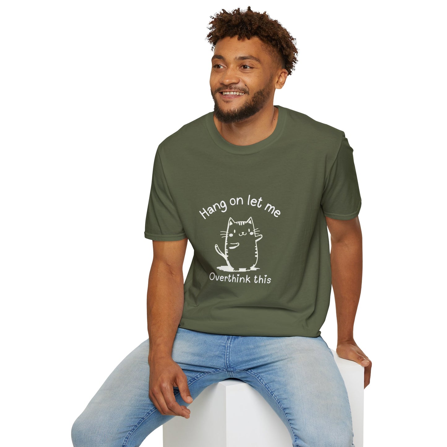 Ink Pulse Print - Overthink This Unisex Softstyle T-Shirt, Funny Graphic Tee.