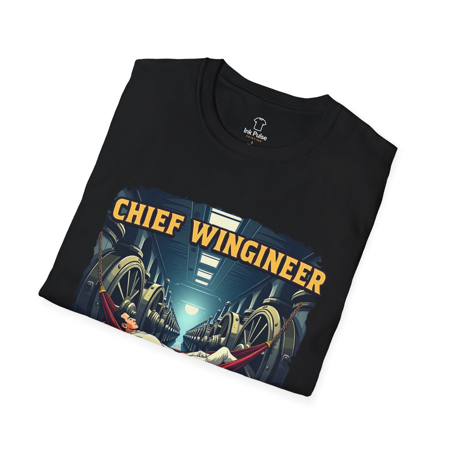Ink Pulse Print - Chief Wingineer at Work Unisex T-Shirt. (Produced in Australia)