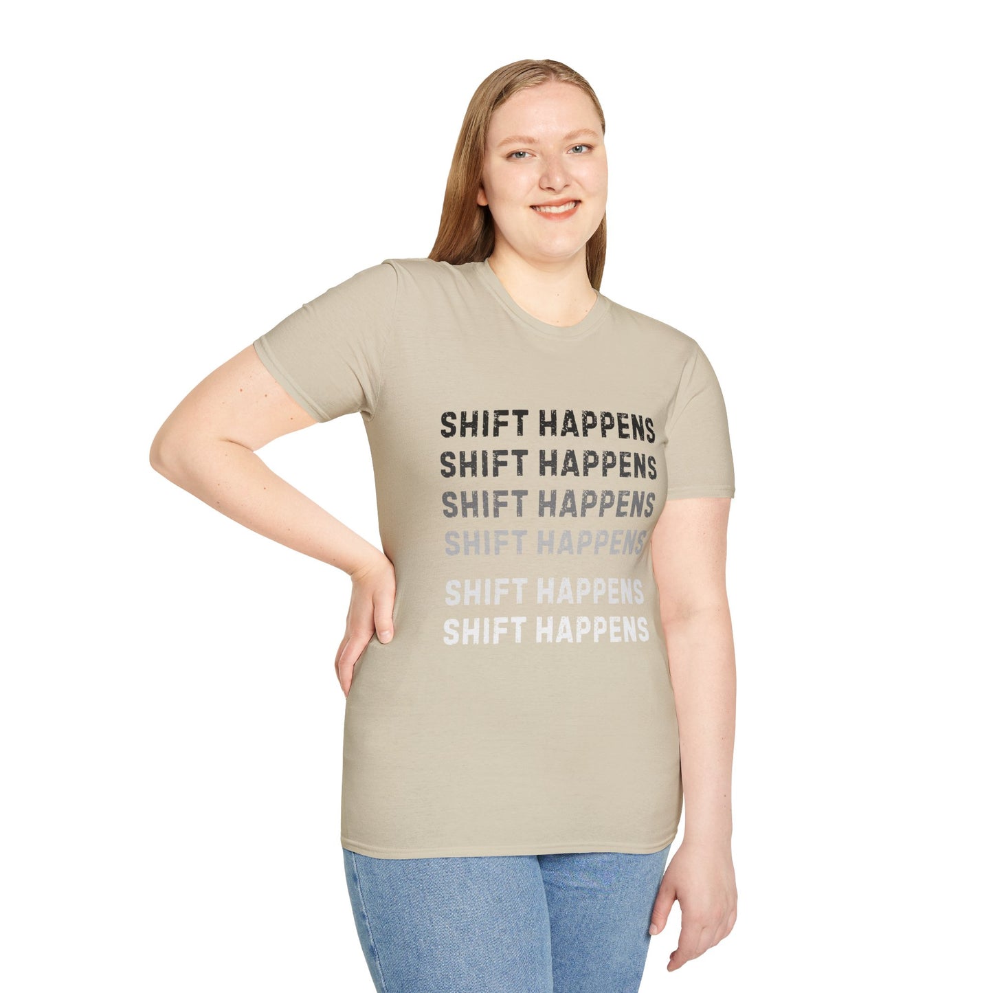 Ink Pulse Print - Shift Happens Unisex Softstyle T-Shirt | Casual Tee. (Produced in Australia)