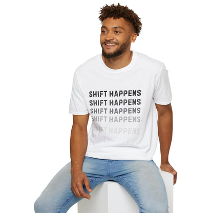 Ink Pulse Print - Shift Happens Unisex Softstyle T-Shirt | Casual Tee. (Produced in Australia)