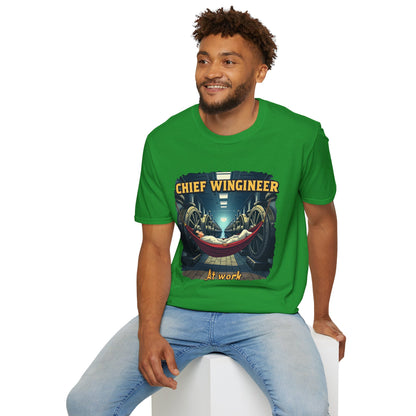 Ink Pulse Print - Chief Wingineer at Work Unisex T-Shirt. (Produced in Australia)