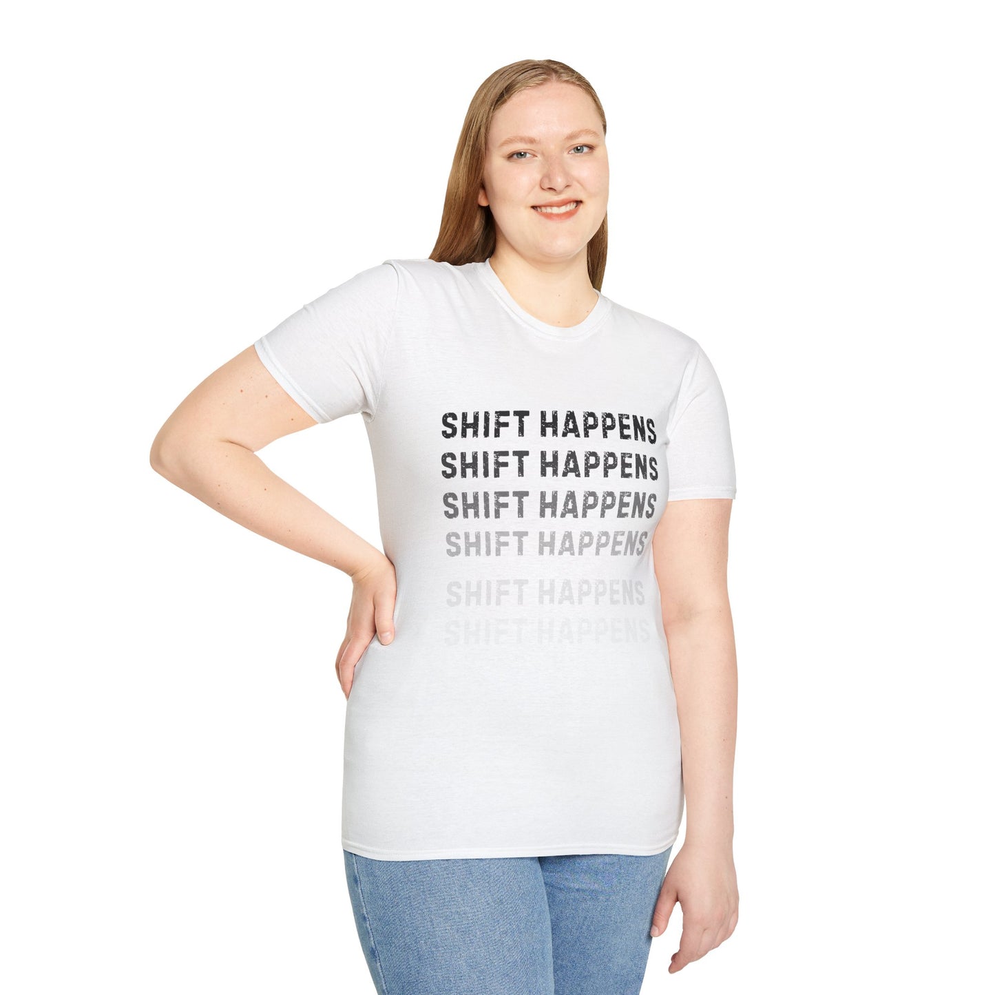 Ink Pulse Print - Shift Happens Unisex Softstyle T-Shirt | Casual Tee. (Produced in Australia)