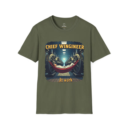 Ink Pulse Print - Chief Wingineer at Work Unisex T-Shirt. (Produced in Australia)
