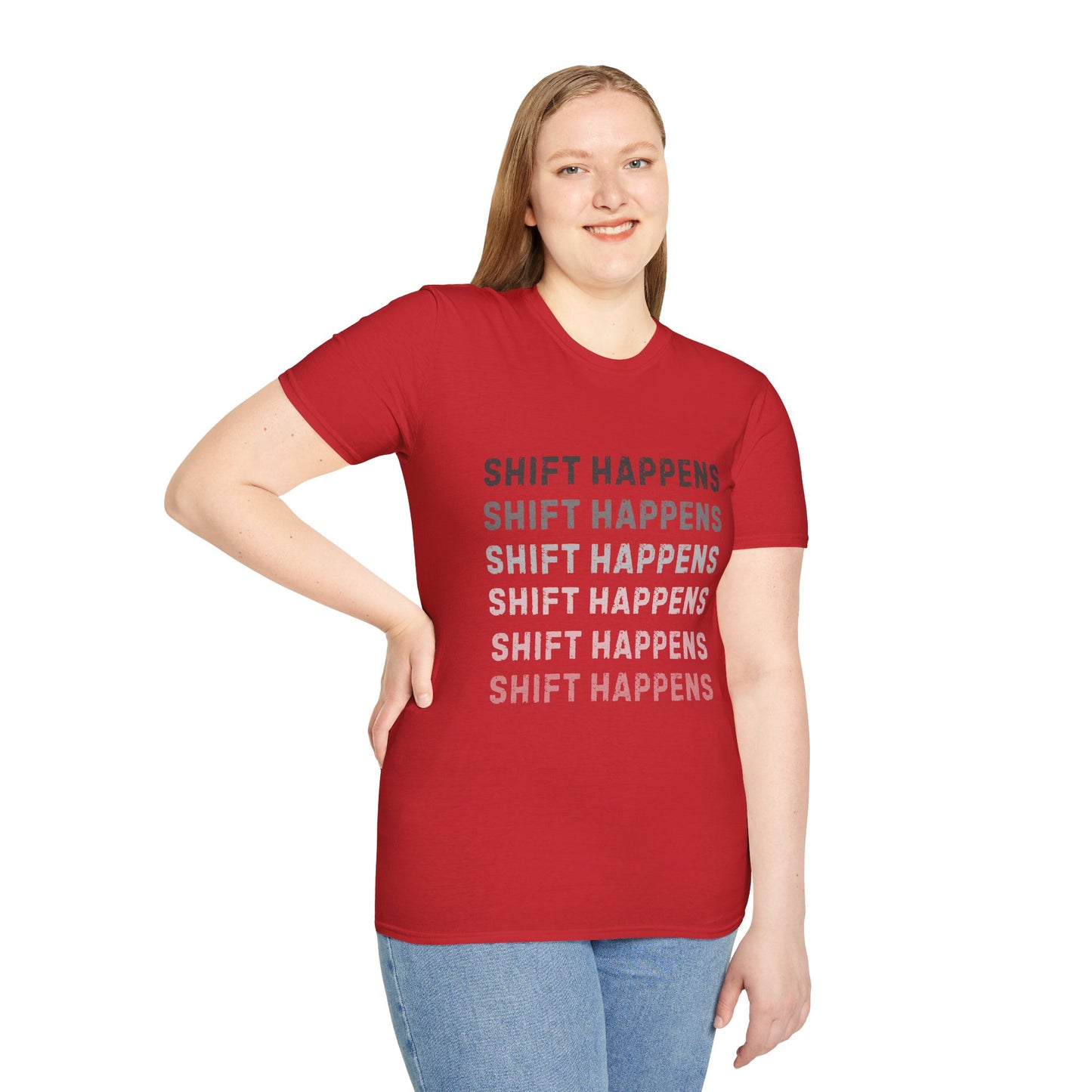 Ink Pulse Print - Shift Happens Unisex Softstyle T-Shirt | Casual Tee. (Produced in Australia)