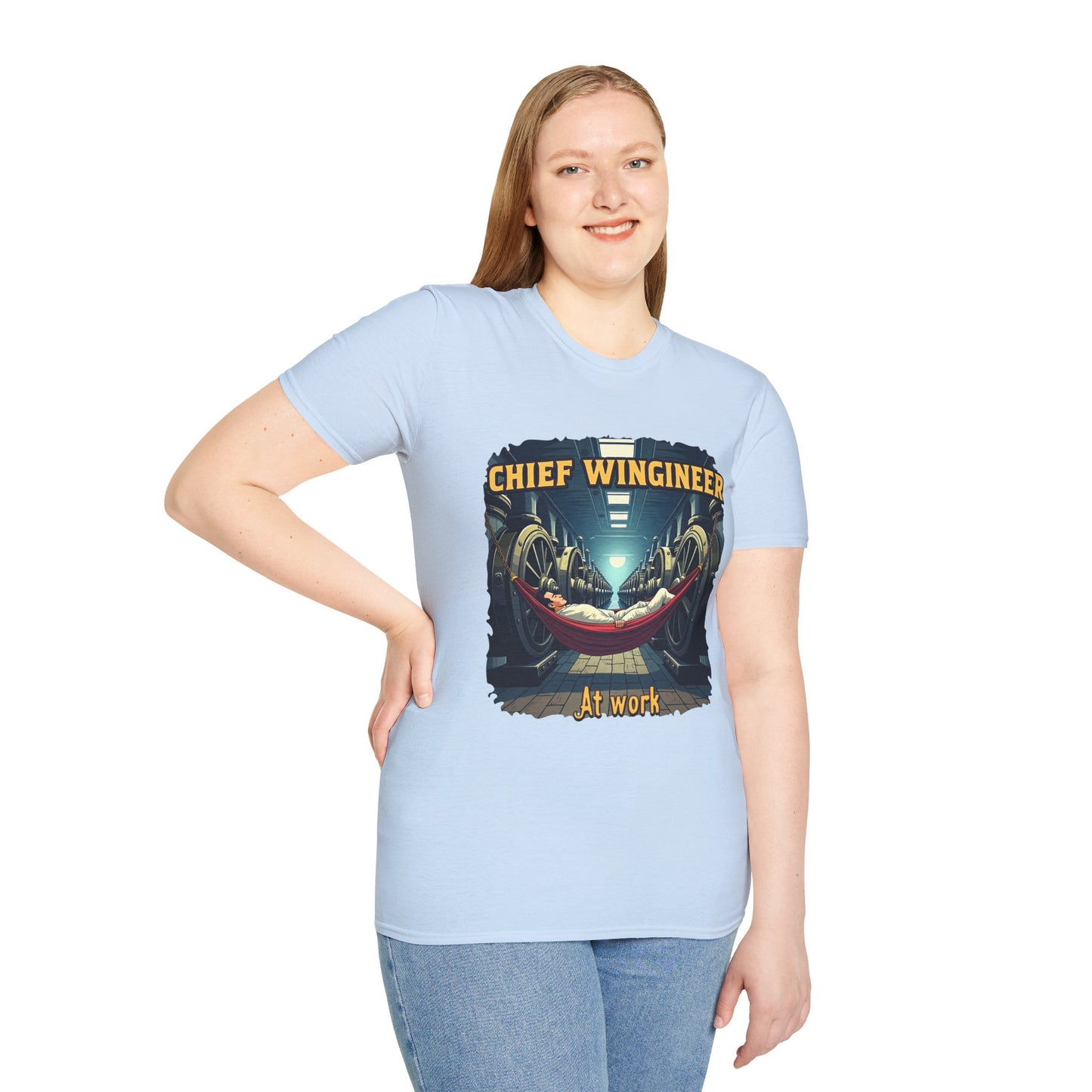 Ink Pulse Print - Chief Wingineer at Work Unisex T-Shirt. (Produced in Australia)