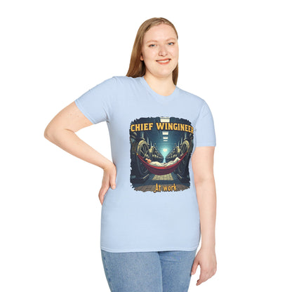 Ink Pulse Print - Chief Wingineer at Work Unisex T-Shirt. (Produced in Australia)