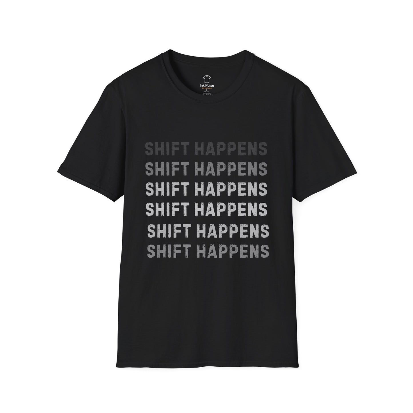Ink Pulse Print - Shift Happens Unisex Softstyle T-Shirt | Casual Tee. (Produced in Australia)