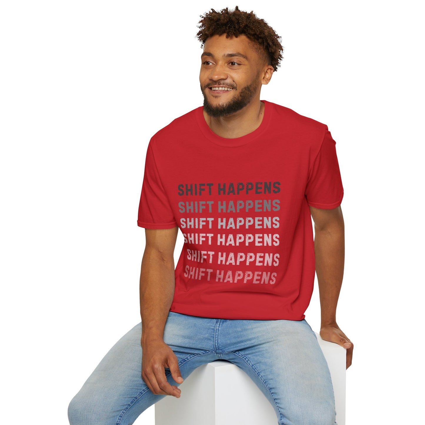 Ink Pulse Print - Shift Happens Unisex Softstyle T-Shirt | Casual Tee. (Produced in Australia)