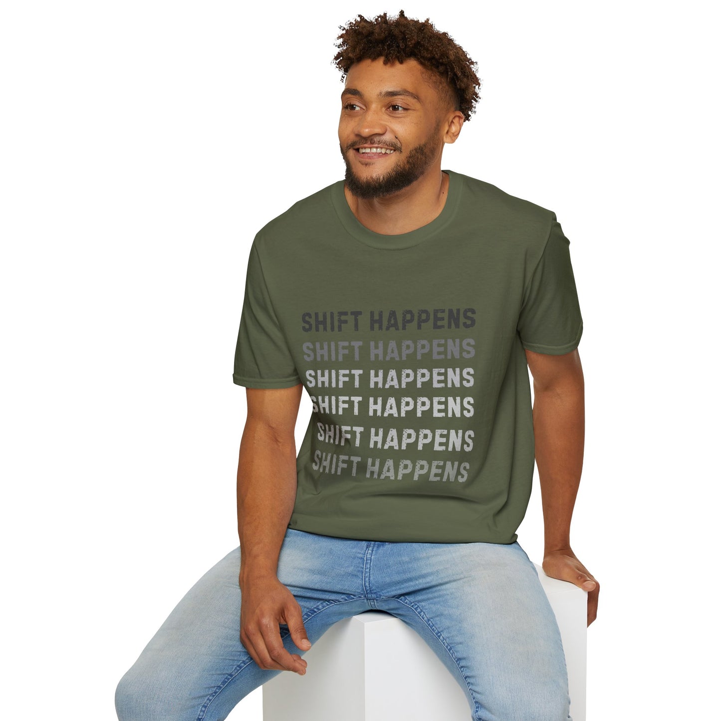Ink Pulse Print - Shift Happens Unisex Softstyle T-Shirt | Casual Tee. (Produced in Australia)